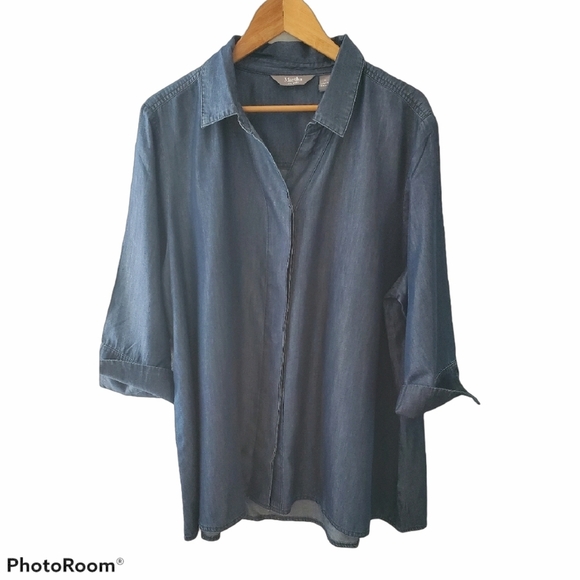 Martha Stewart Dark Denim Swing Top Size S - Picture 1 of 6